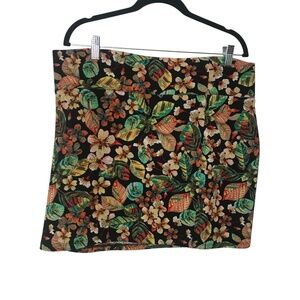 Women’s Tropical Floral Mini Skirt – High Rise, Stretch Fabric, Bold Print